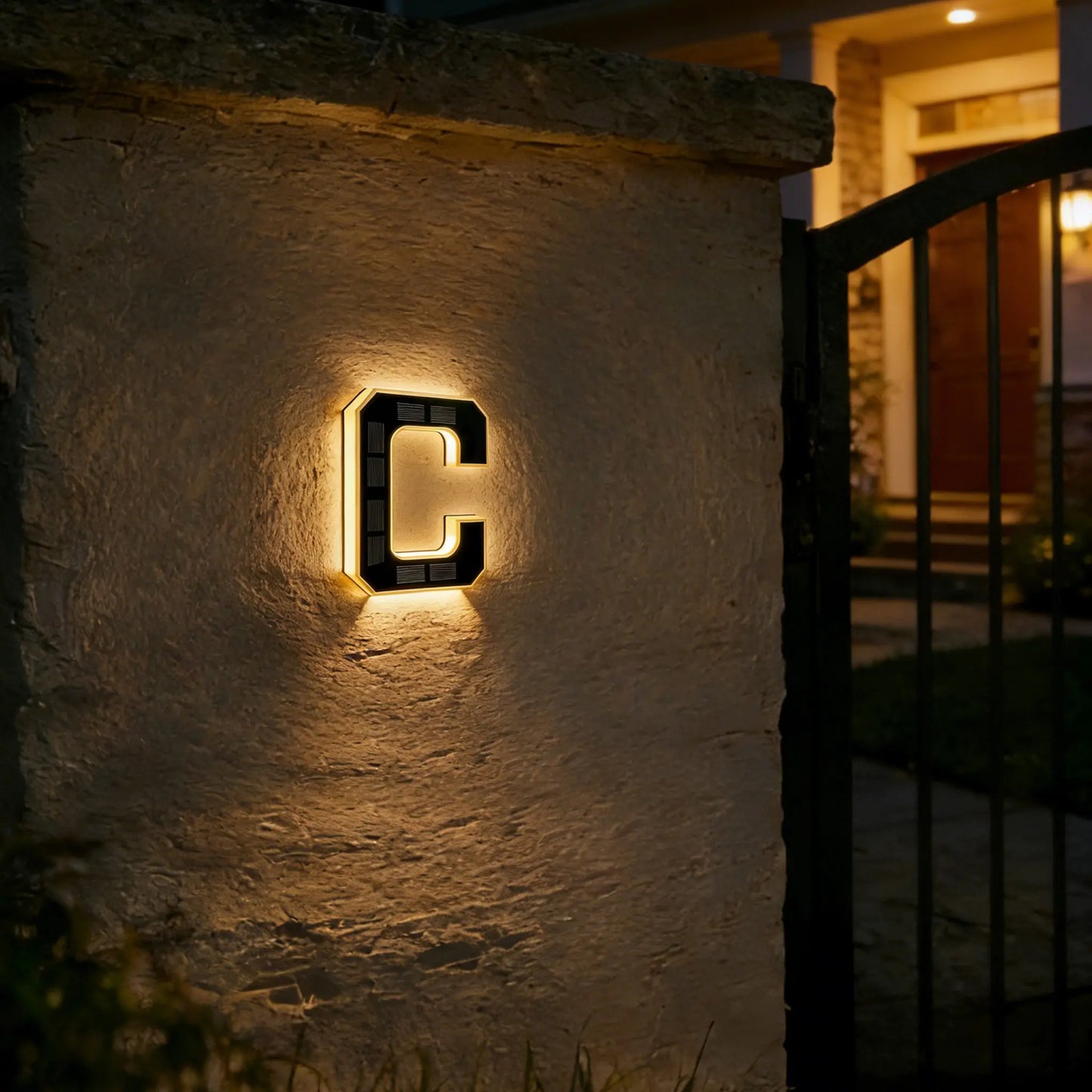 ISUNMEA 9 Inch Solar Lighted House Numbers for Outside, Light Up Waterproof LED Address Numbers Signs