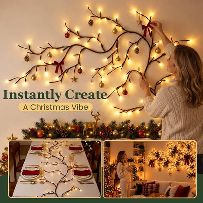 Enchanted Willow Vine Christmas Lights – 8 Lighting Modes & Warm White Glow