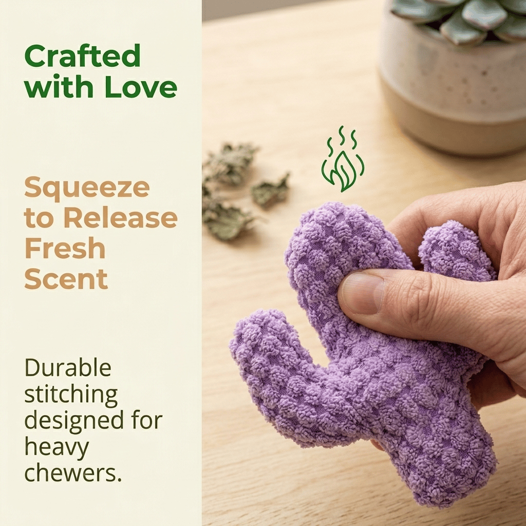 🎁Last Day Promotion 49% OFF🔥Handmade Soft Cactus Kitten Chew Toys with Natural Catnip