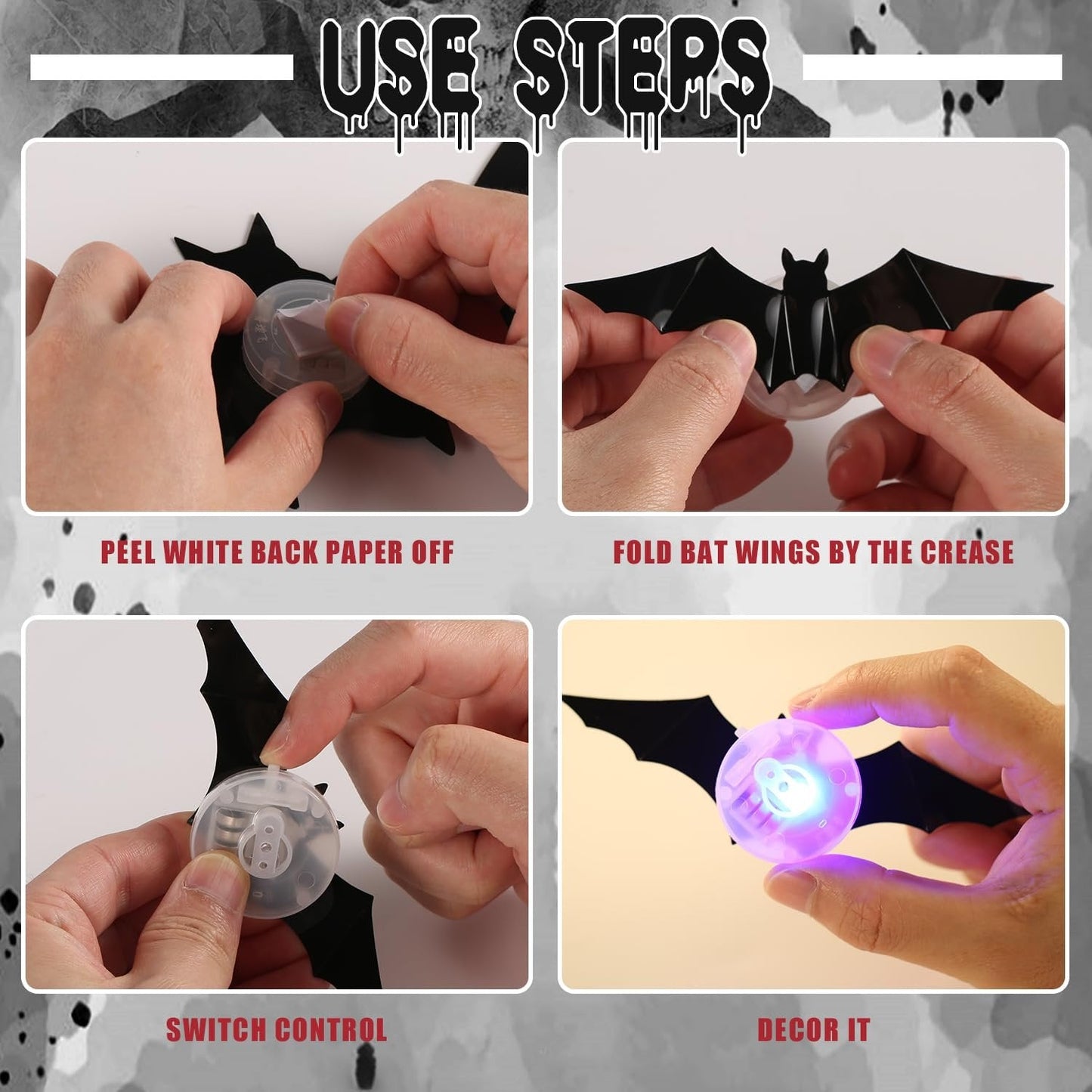 🔥🎃2026 Halloween Must-Have🦇: 3D Bat Light Decoration Set