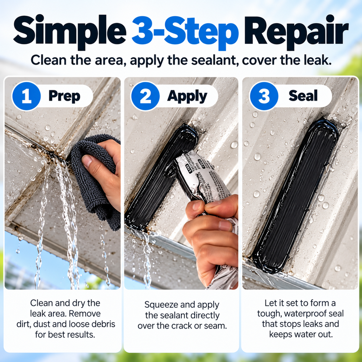 🔥 9900 Waterproof Leak Repair Sealant 💧 Quick Roof & Crack Fix 🛠️ Multi-Surface Waterproof Sealing Paste 🏠✨