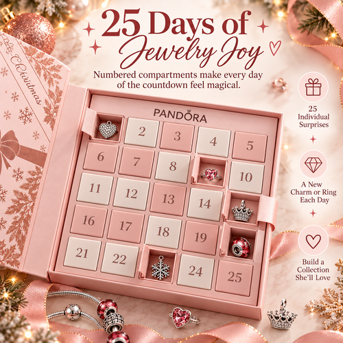🎁25-Day Jewelry Advent Calendar – Charm & Ring Holiday Surprise Gift Box