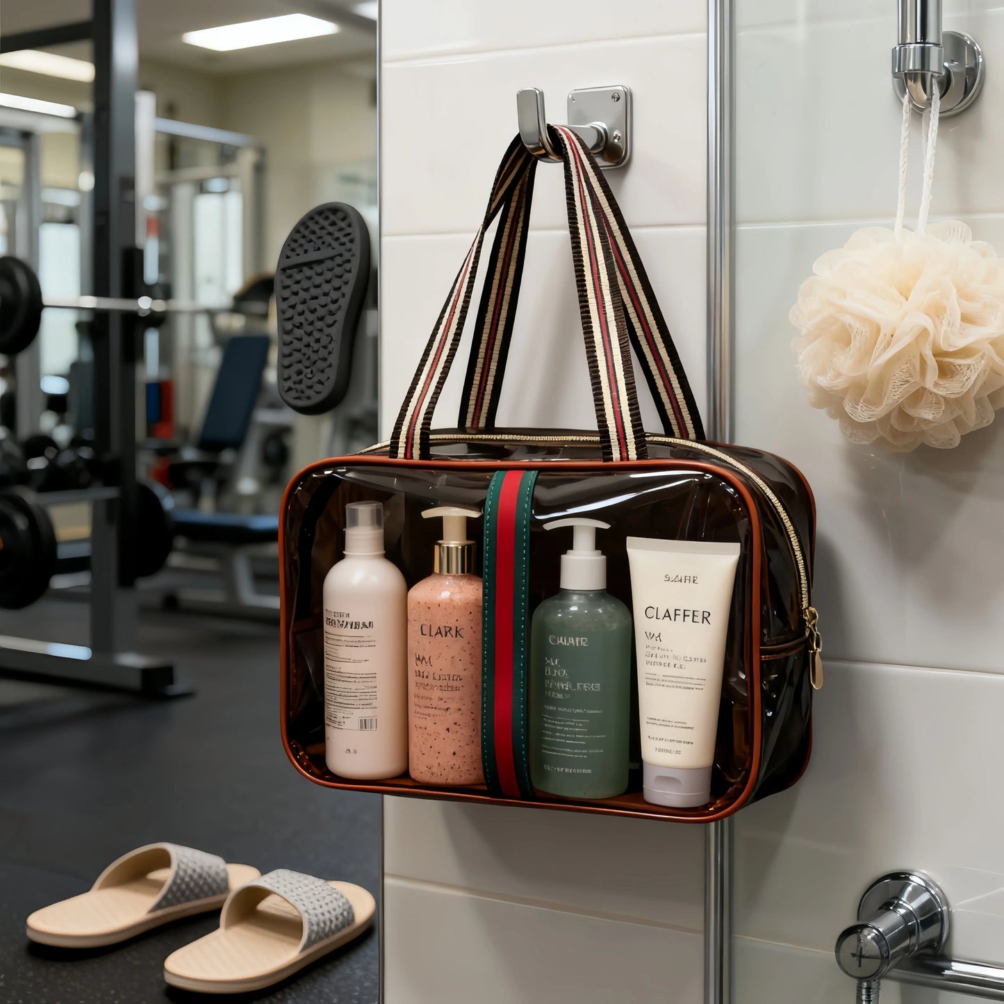 Retro Vintage Makeup Organizer Bag - Waterproof Brown