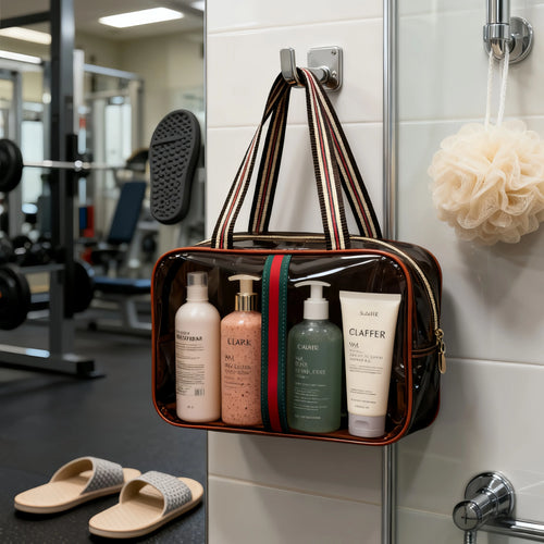 Retro Vintage Makeup Organizer Bag - Waterproof Brown
