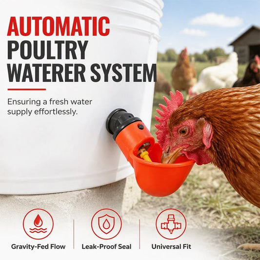 📍Gravity-Fed Automatic Chicken Waterer Cups