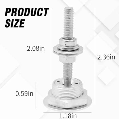 Product dimension diagram for silver quick-release panel latch showing 1.18 inch base diameter and approximately 2.36 inch overall assembly height