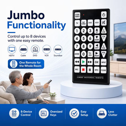 Limited Dexterity or Vision Big Button Universal Remote