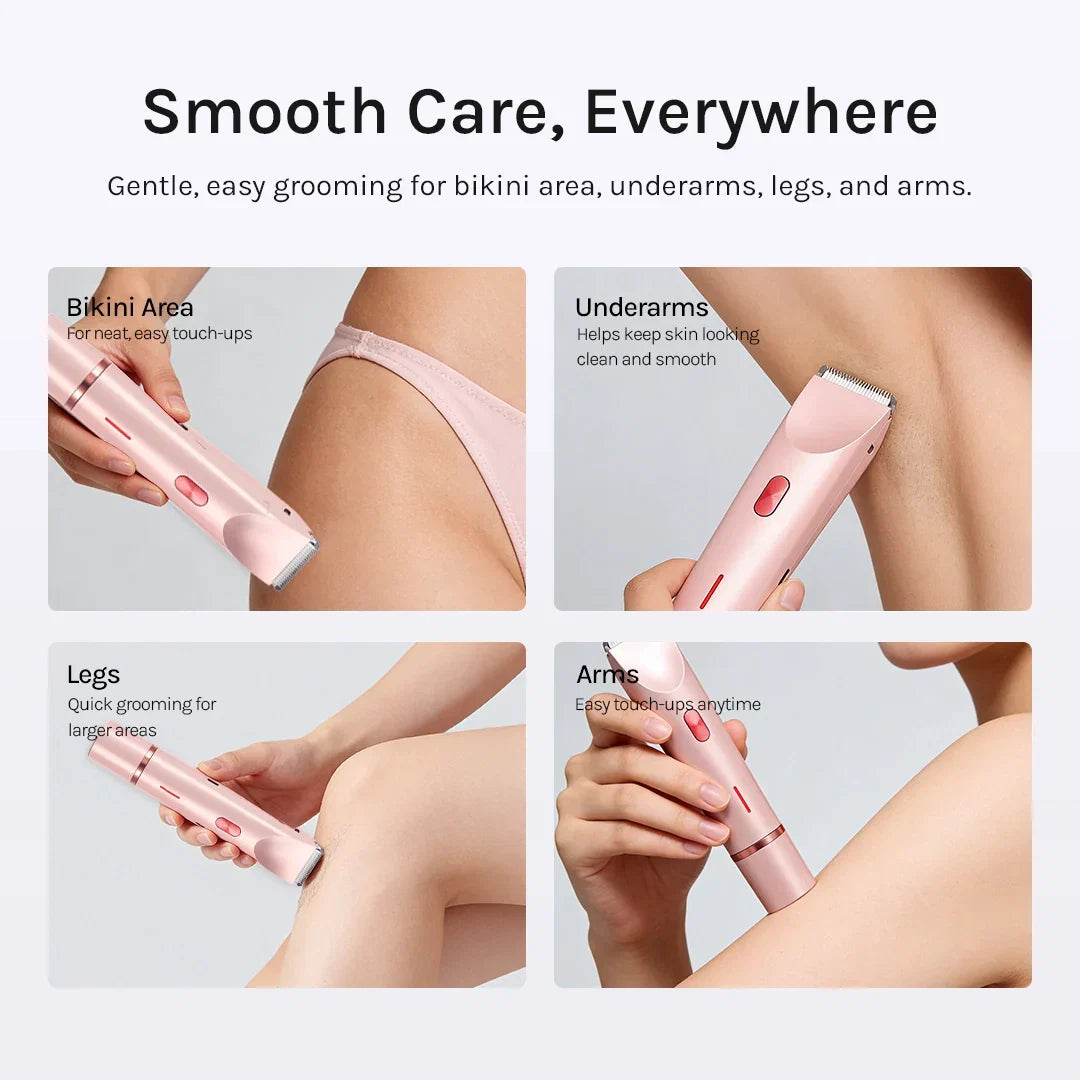 2-in-1 Painless Bikini Trimmer & Precision Shaver for Women