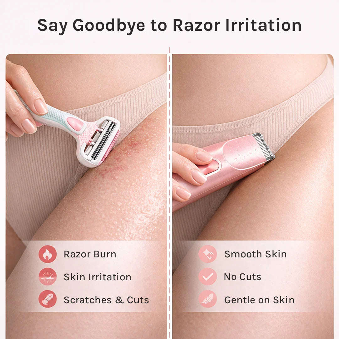 2-in-1 Painless Bikini Trimmer & Precision Shaver for Women