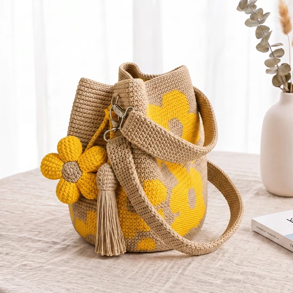 Handwoven Flower Bucket Bag🔥