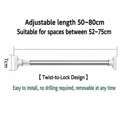 ⚡ Expandable Closet Rod – Punch-Free, Adjustable, No Drilling