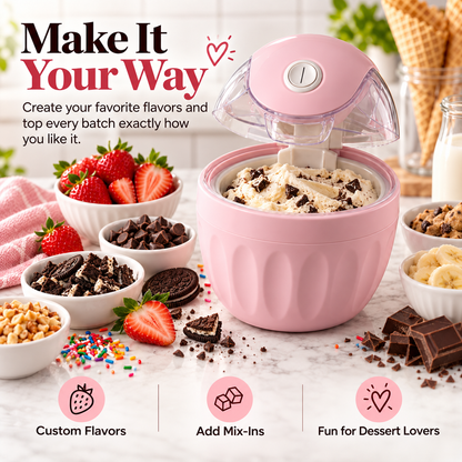 🍦 Mini Homemade Ice Cream Maker – Compact One-Touch Frozen Dessert Machine