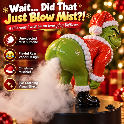 🎄😂 Funny Christmas Green Character Mist Diffuser – Hilarious Butt Mist Effect 💨 | Funny Holiday Decor & White Elephant Gag Gift 🎁