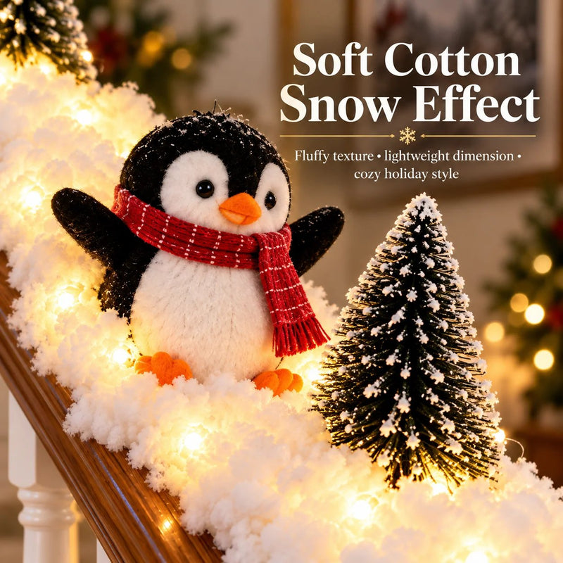 🐧 Lighted Penguin Christmas Stair Decor – 5-Piece Snowy Railing Display