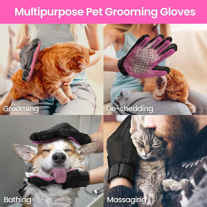 255-Tip Pet Grooming Gloves – Deshedding & Bath Mitts