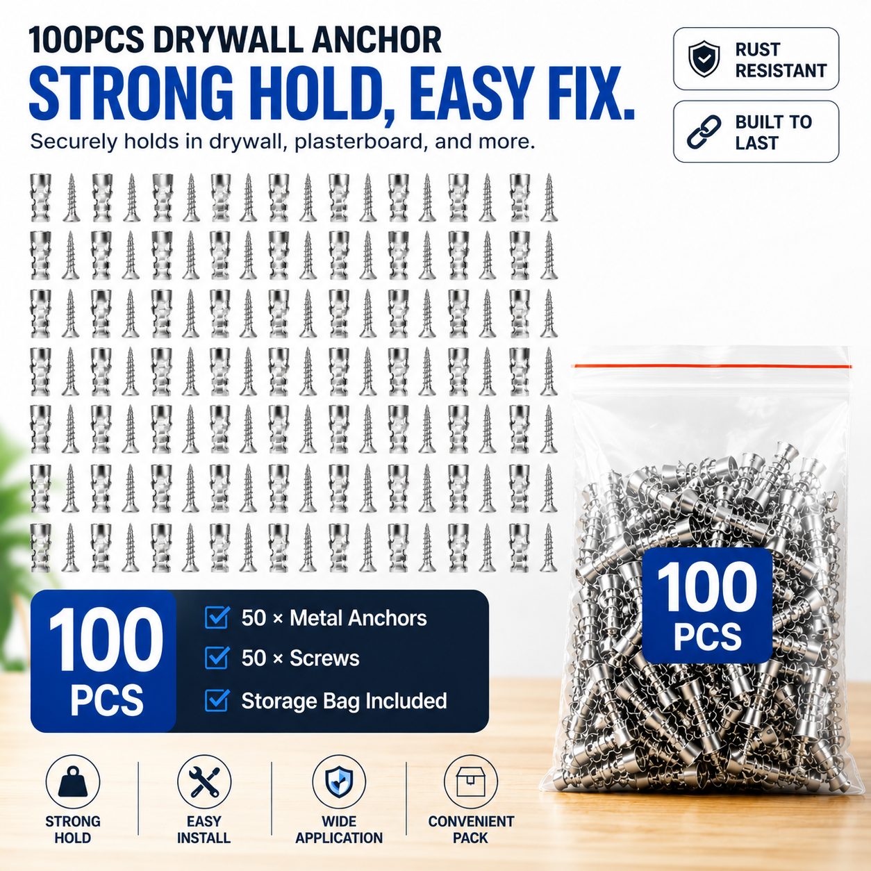 🔩6×14mm Expansion Anchors – Fix Loose Cabinet Hinges & Furniture Screw Holes