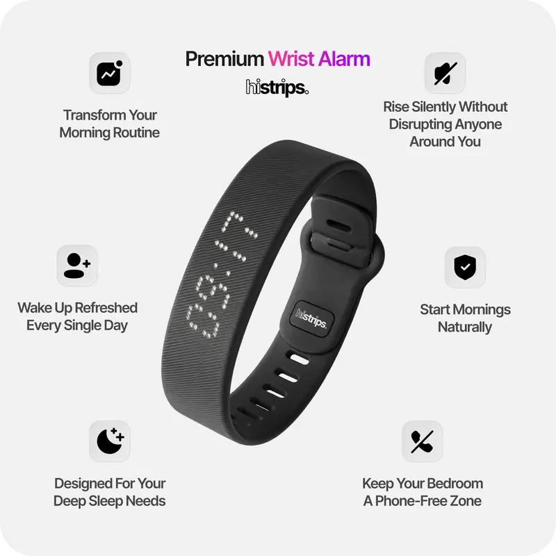 ⌚Vibration Alarm Clock Watch for Sleepers – Gentle Silent Wearable Alarm Wristband, No Noise Personal Wake Up Device for Bedroom & Travel