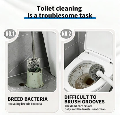 Toilet Scrubber Kit with Self-Cleaning Disposable Pads