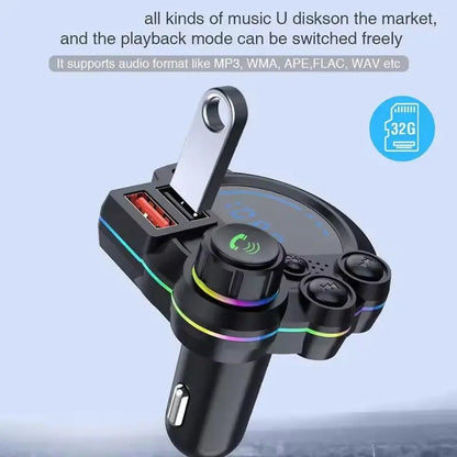 🎖️Bluetooth 5.3 Car FM Transmitter | Fast Charging & Ambient Light