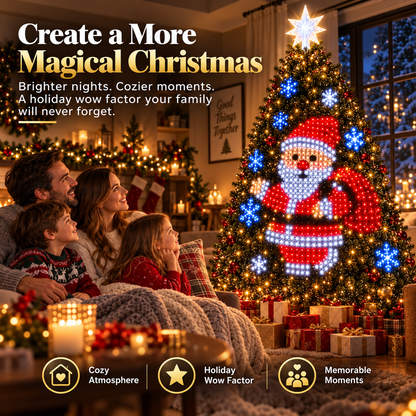 🎄 Remote-Controlled Animated Christmas Tree LED Lights – Festive Pattern Light Show with Star Topper