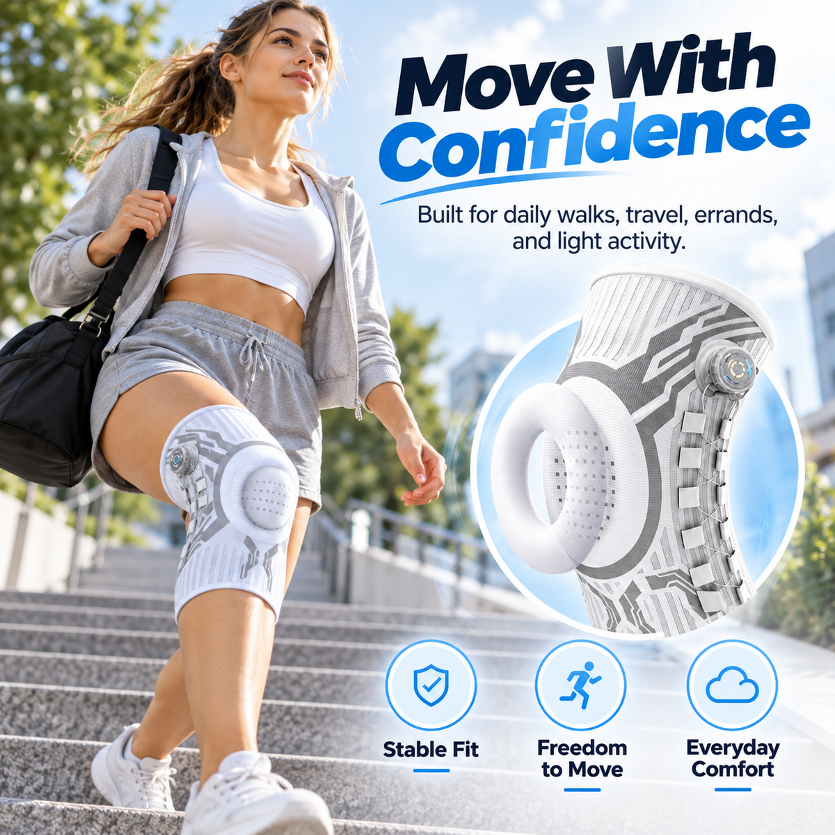 🔥🦵 360° Adjustable Knee Support Brace 💪✨ Dial-Fit Compression, Non-Slip Design & Breathable Comfort 🚶‍♀️🏃‍♂️ Stay Active with Confidence!
