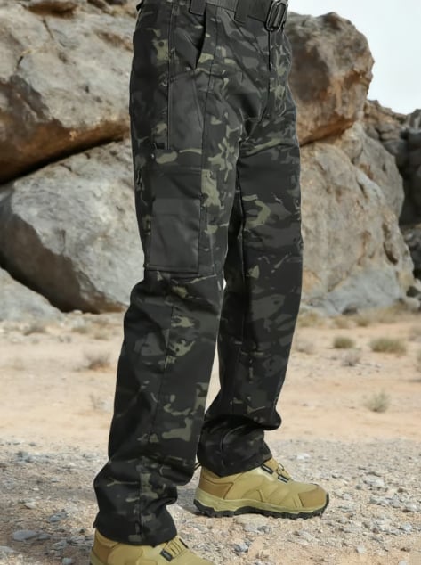 ⚡Hot Sales 49% OFF🔥Men's Solid Color Camouflage Printed Pocket Zipper Waterproof Tactical Work Pants