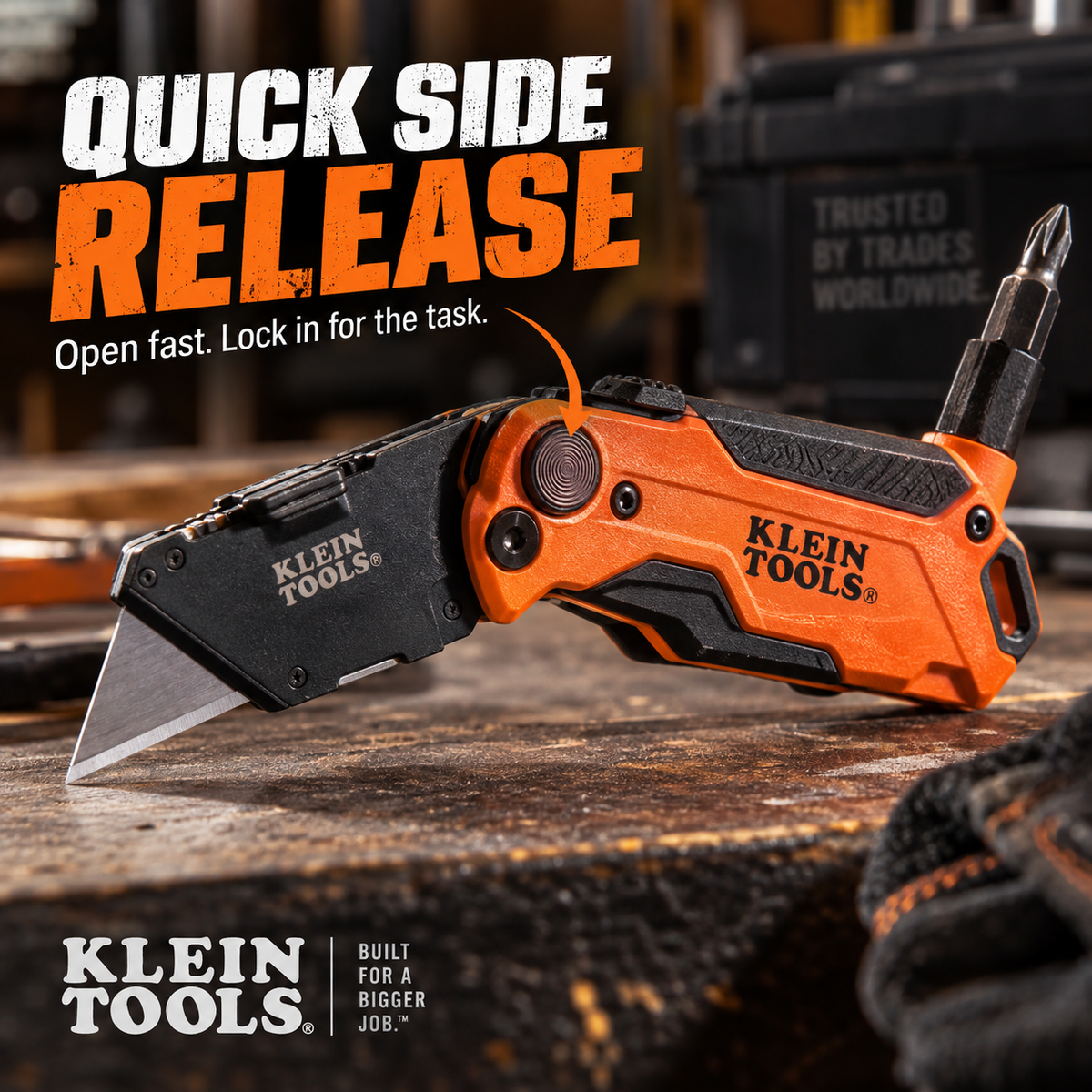 🔧Folding Utility Knife with Built-In Driver – Compact Jobsite Multitool