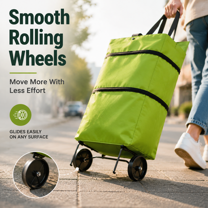 🔥Foldable Grocery Cart Bag – The Rolling Shopping Bag That Saves Your Back