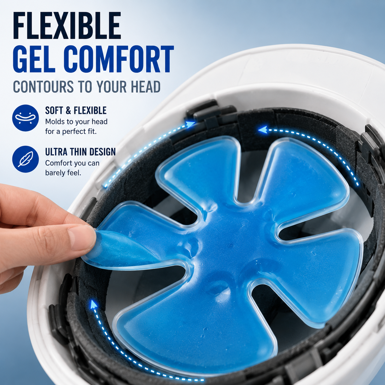 ❄️4PCS  Cooling Hat Insert – Reusable Gel Ice Pack for Helmets & Caps