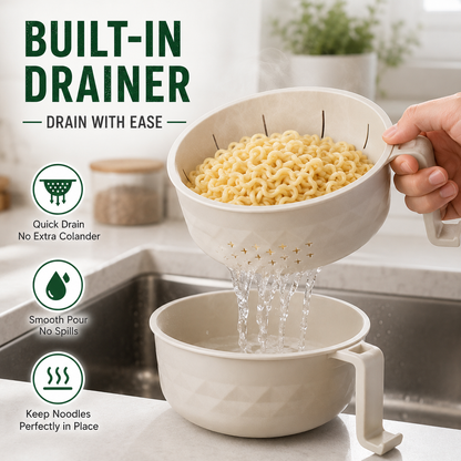 🍜 All-in-One Microwave Noodle Bowl Set | Cook, Drain & Enjoy in Minutes.