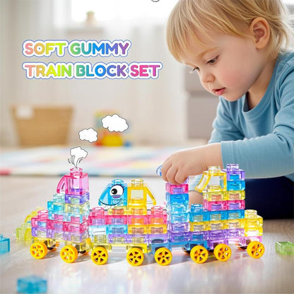 Soft Jelly Blocks , Squishy Multi-color Stacking Jelly Building Blocks Toy Set