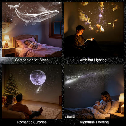 2-in-1 Galaxy Projector Night Light,USB Portable Galaxy Star Projector Night Light
