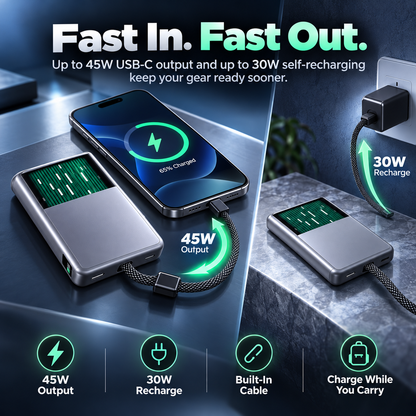 Liquid-Cooled Qi2 25W Magnetic Power Bank 10000mAh
