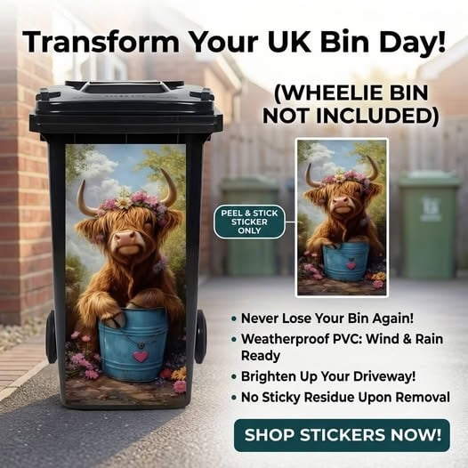 ✨Boring Trash Can? Fixed In Seconds! Creative Trash Can Sticker with Colourful Cartoon