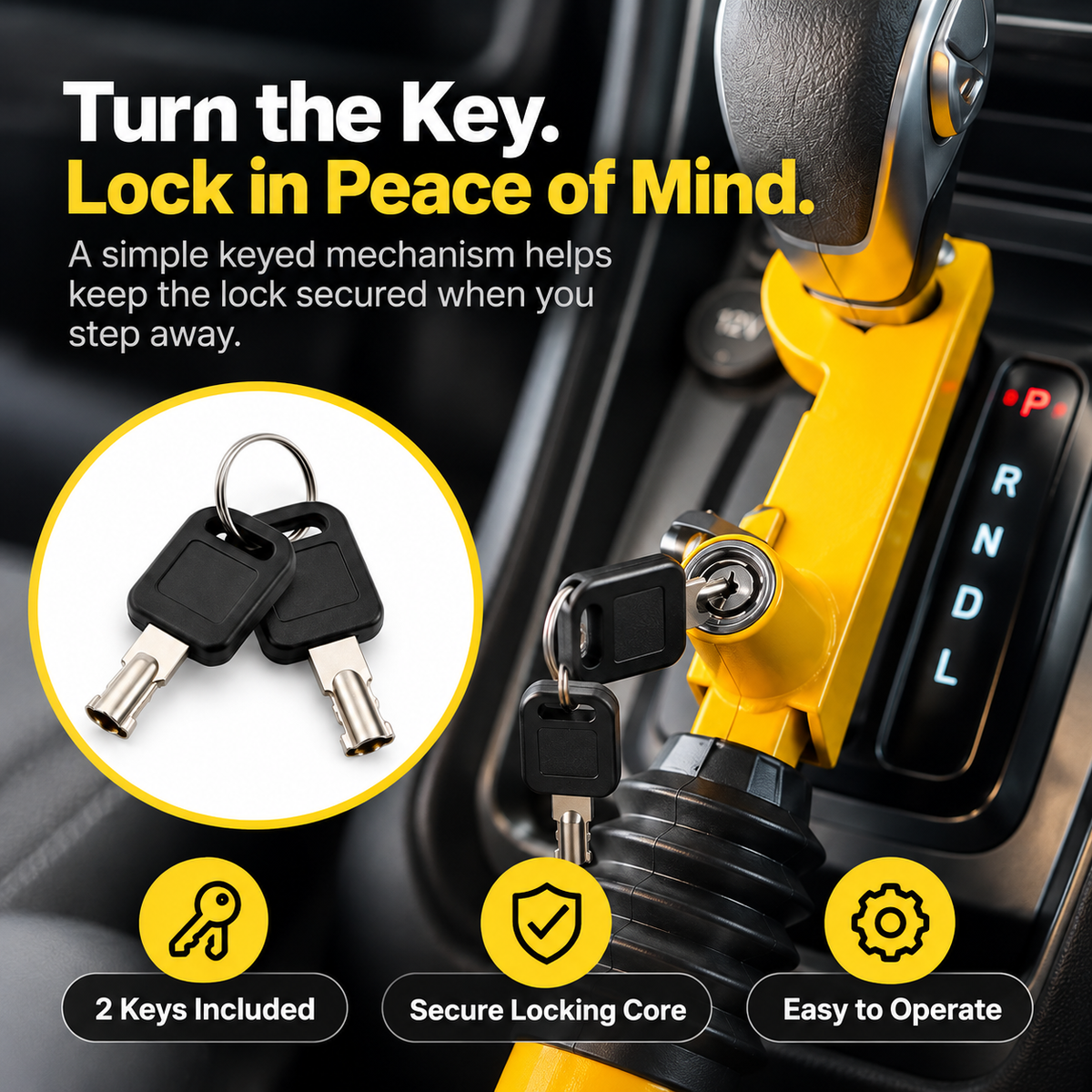 🚗🔒 Heavy-Duty Anti-Theft Gear Shift Lock 🔐🛡️ | Universal Car Security Lock 🚘✨ Easy Installation & Keyed Protection 🔑💪