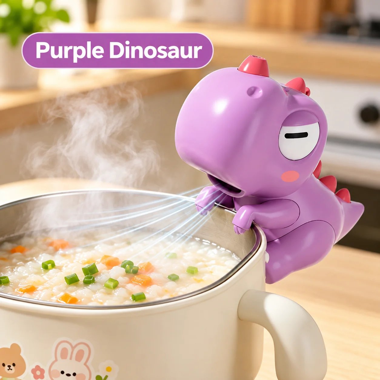 Purple dinosaur food cooling fan