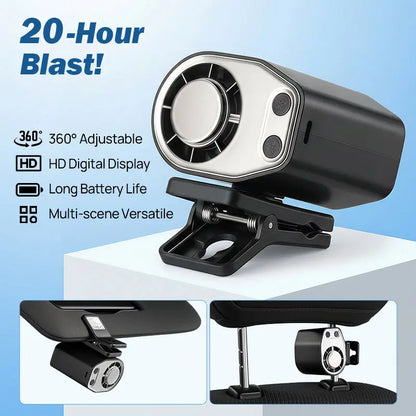 🔥2026 Car Clip On Fan with LED Display
