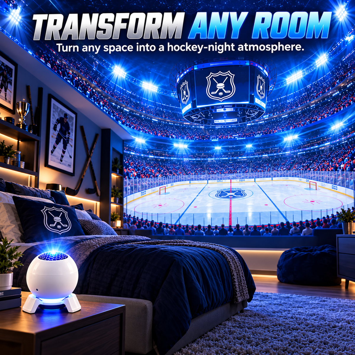 🏒 Hockey Stadium Room Projector – Rink Atmosphere
