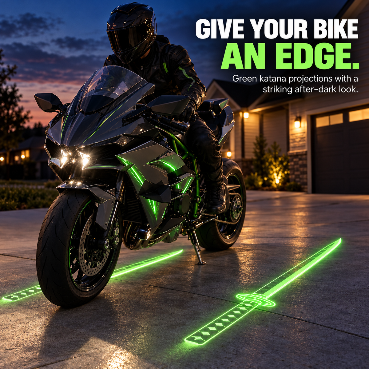 🏍️ Angel Wing Motorcycle LED Projector Lights (1 Pair)