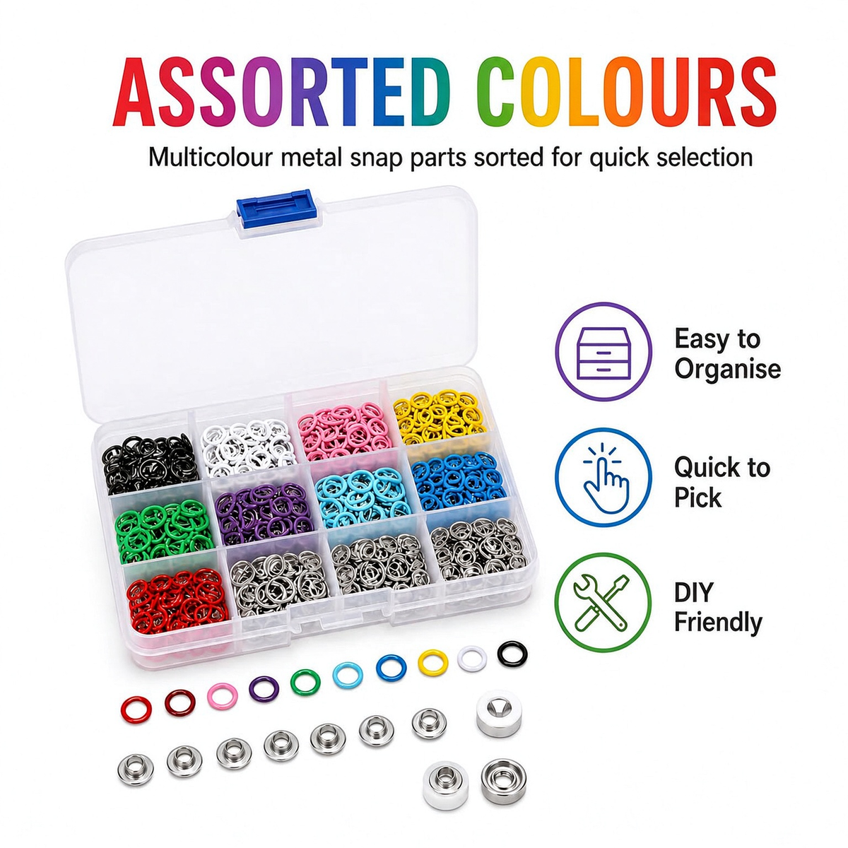 🧵✨ No-Sew Snap Button Kit with Hand Press Pliers 🌈🔧 — Product image 7