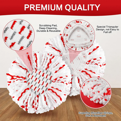 🔥 Last Day 49% OFF✨3 Pack Spin Mop Heads Replacements with Scrubbing Pad