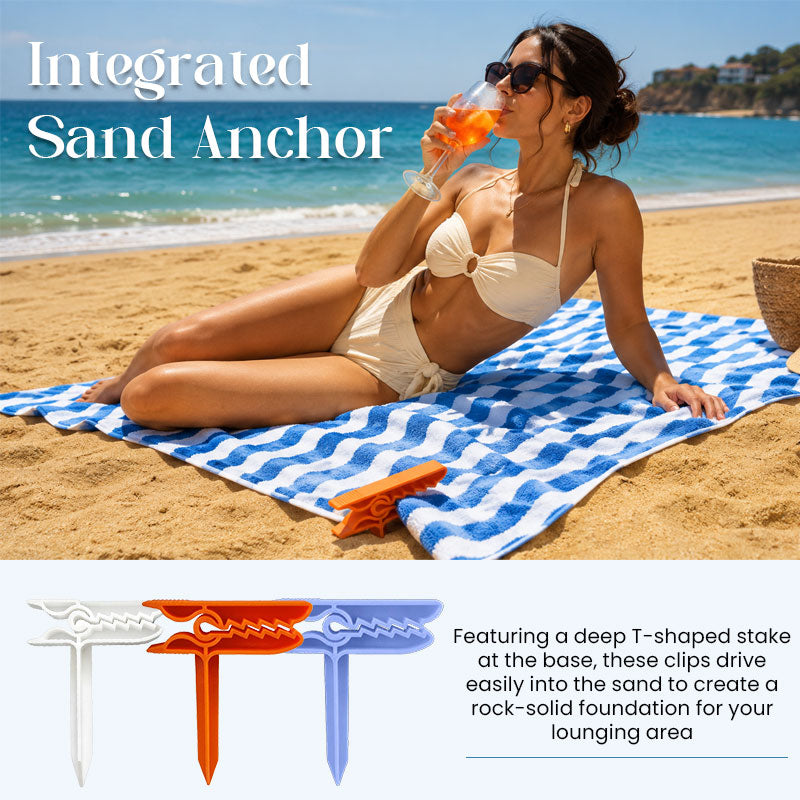Never Chase Your Towel Again|Strong-Grip Beach Towel Clips For Windy Beach Days