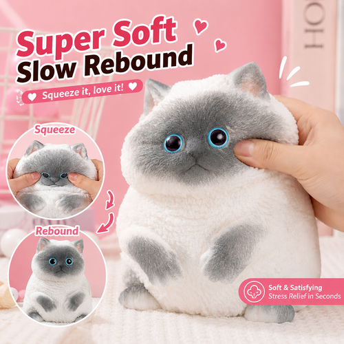 Cute Squishy Cat Toy – Stress Relief Sensory Squeeze Toy | DIY Kawaii Gift