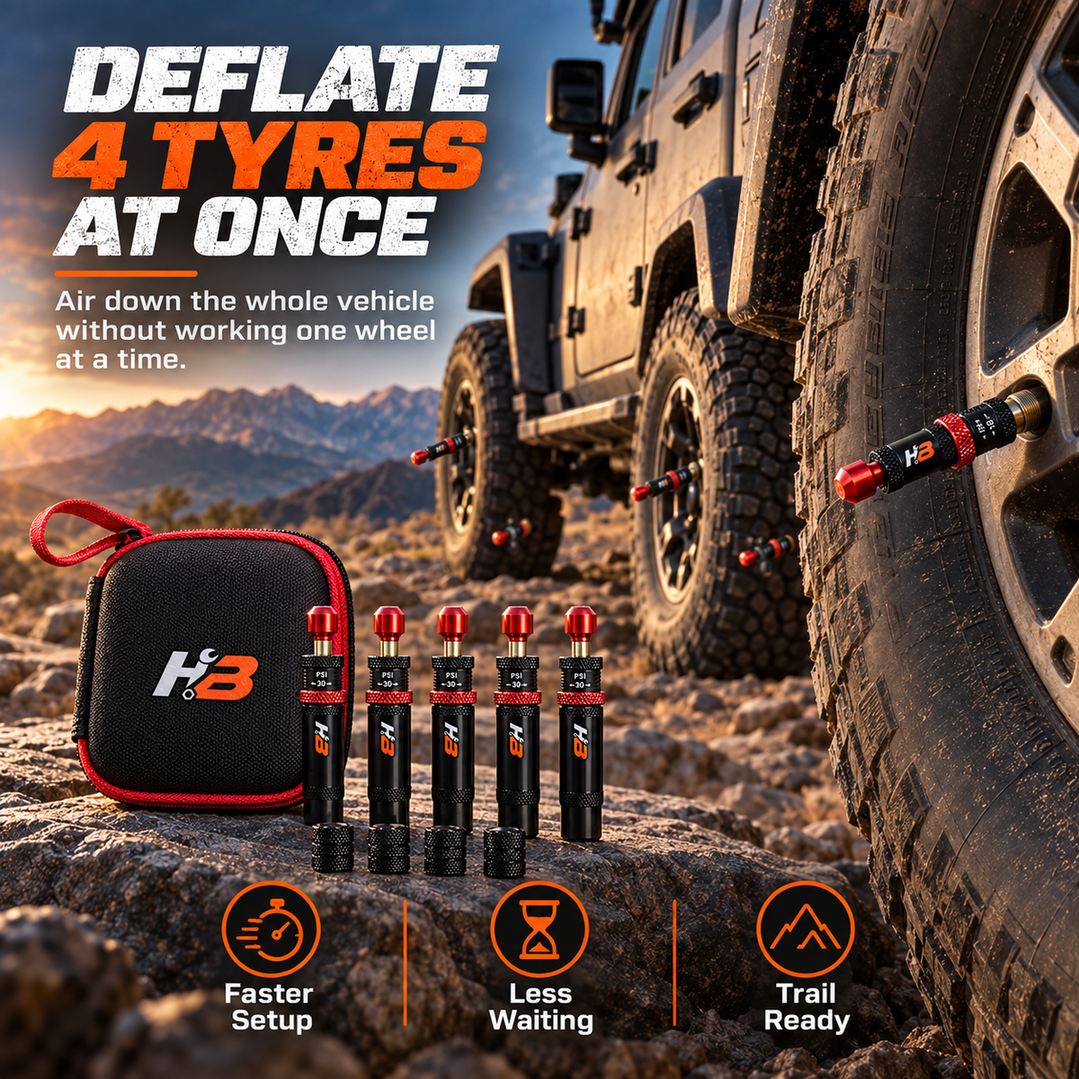 Automatic Tyre Deflator Set