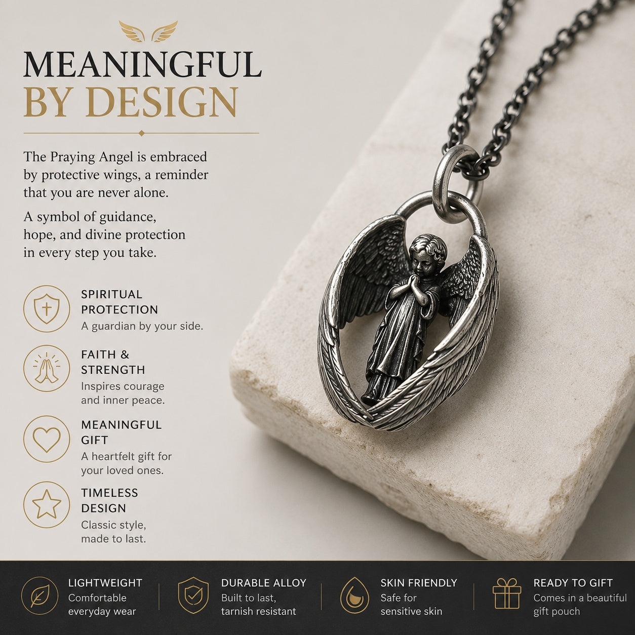 Guardian Angel Wings Necklace|Wear Your Faith. Carry Your Guardian Angel Every Day.