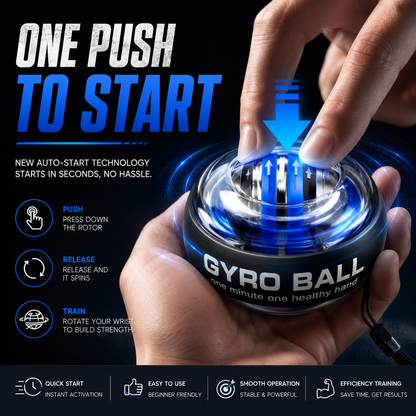 💪 Auto-Start Gyro Ball – Build Grip Strength, Forearm Power & Wrist Endurance Anywhere