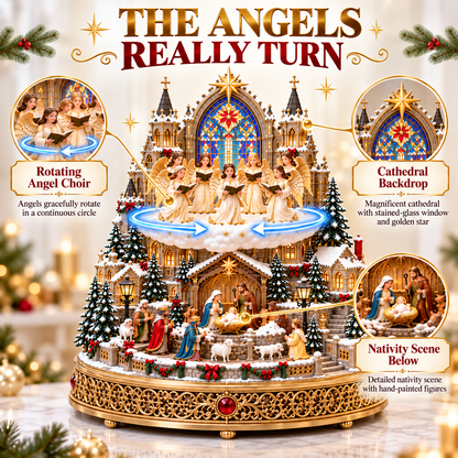 🔥 LAST DAY 49% OFF 🔥 Heavenly Angel Choir | Lighted & Rotating Christmas Nativity Village
