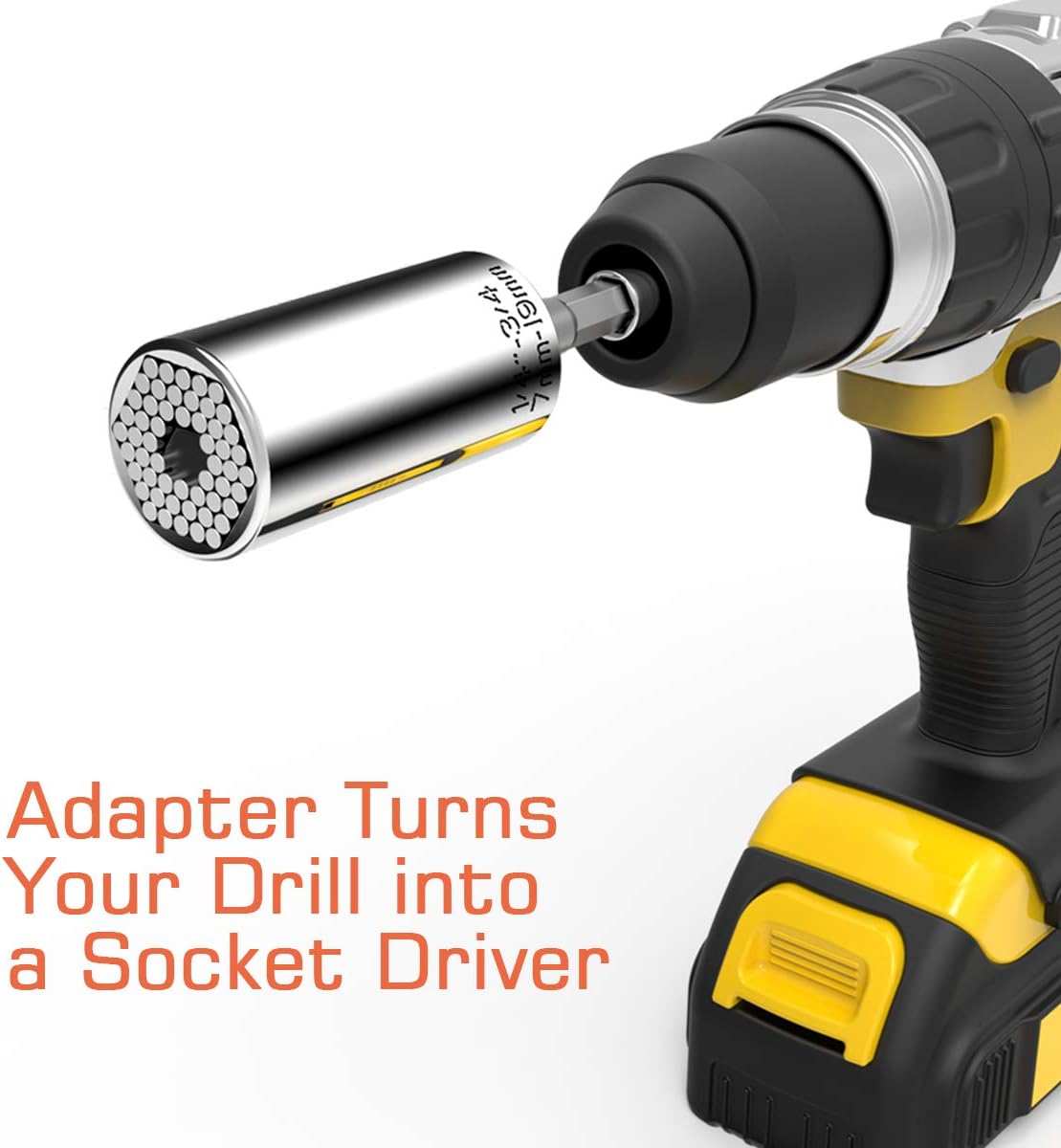 Universal Socket, Self-Adjusting Socket Fits Standard 1/4'' - 3/4'' Metric 7mm-19mm