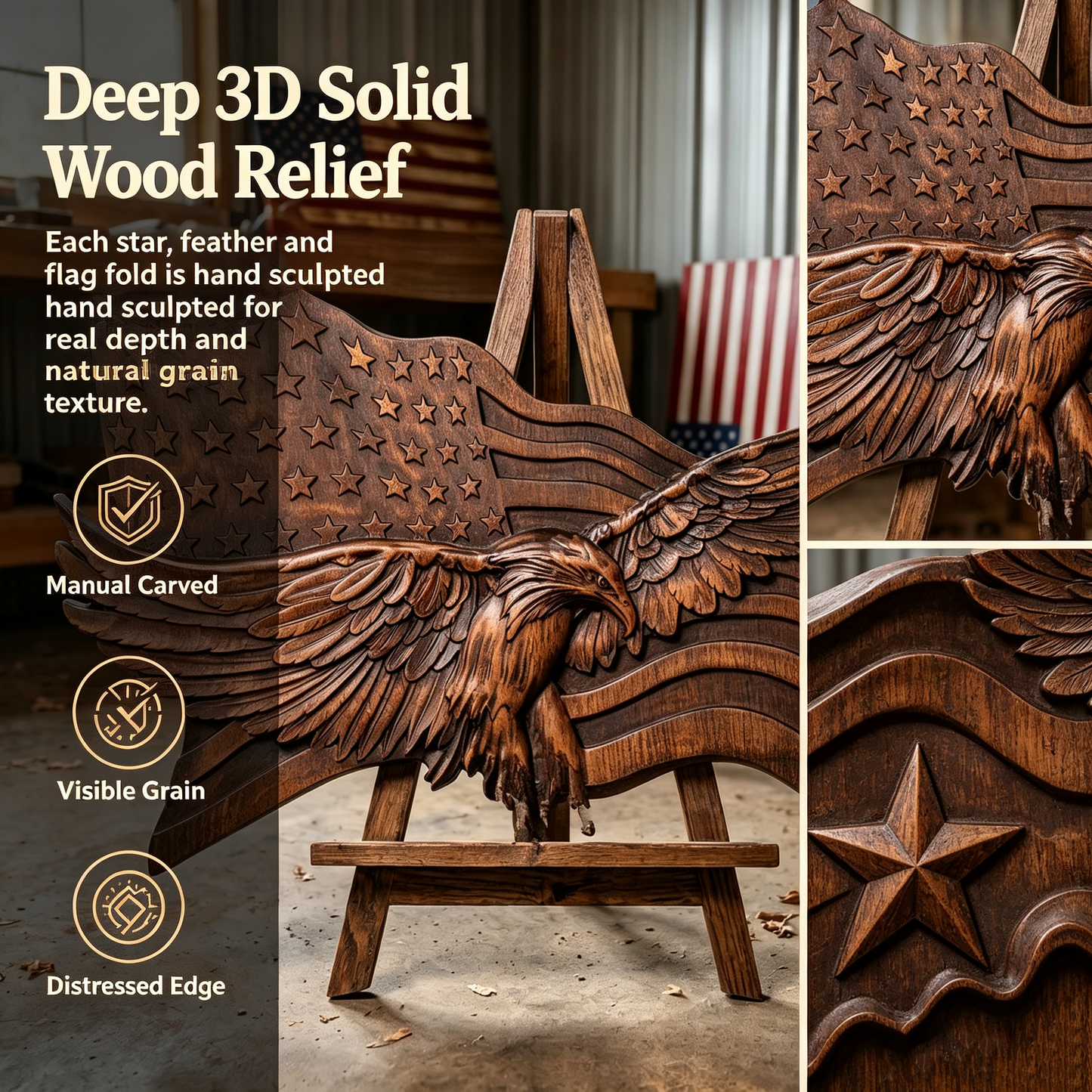 "Wings of Freedom" - Handcrafted Wooden Art
