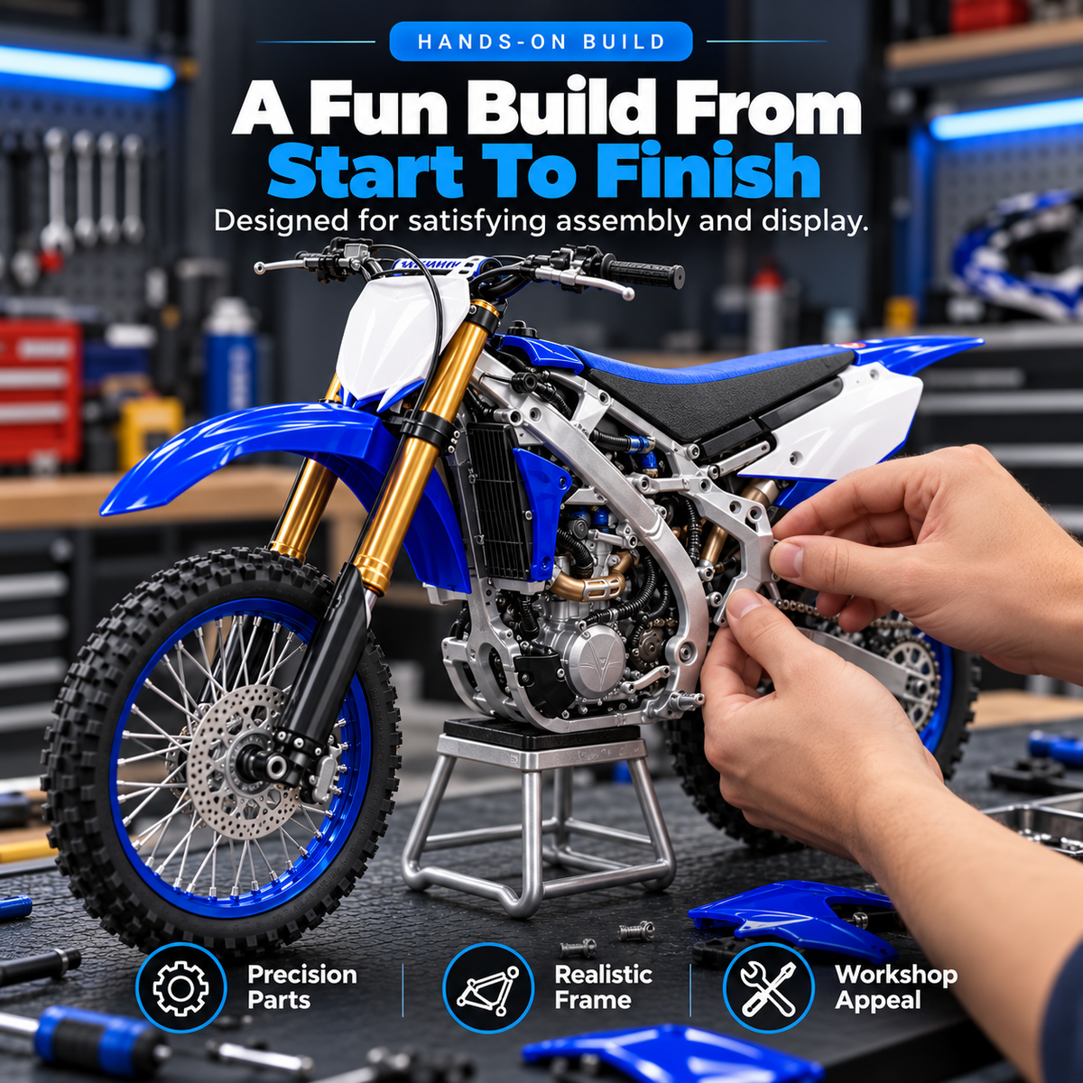 🏁 DIY Motocross Dirt Bike Model Kit 🏍️ Build Your Own Racing Legend!